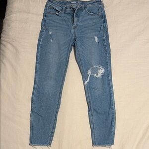 Old Navy Blue High Rise Jeans with Distressed Details